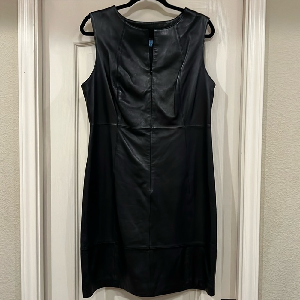 Black leather dress.